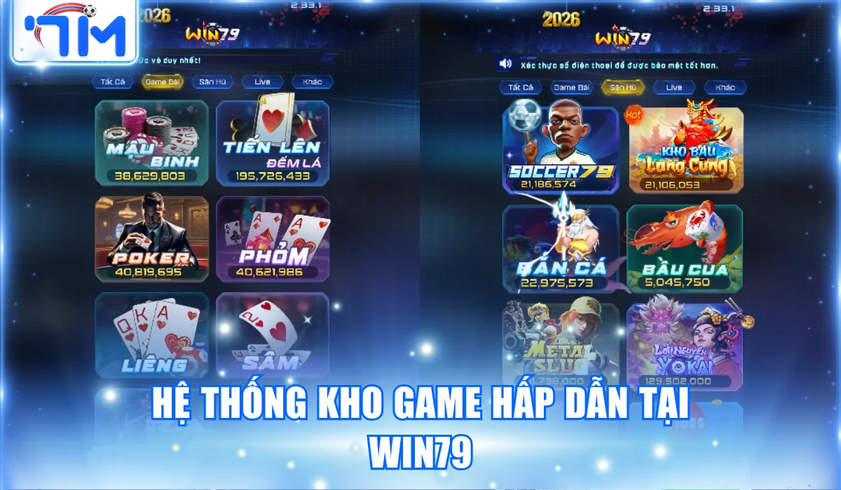 Hệ thống kho game hấp dẫn tại Win79